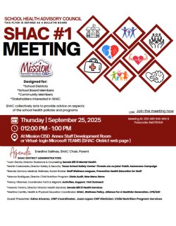 School Health Advisory Council (SHAC) #1 Meeting